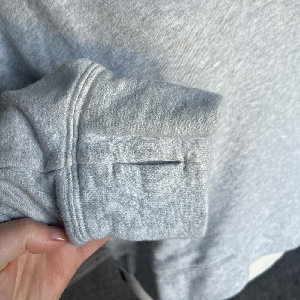 FP Movement by Free People Grey Collared Pullover Faux Crossover Hem Size L - Picture 5 of 8